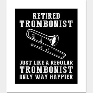 Sliding into Retirement Bliss - Embrace the Joy of a Happier Trombonist! Posters and Art